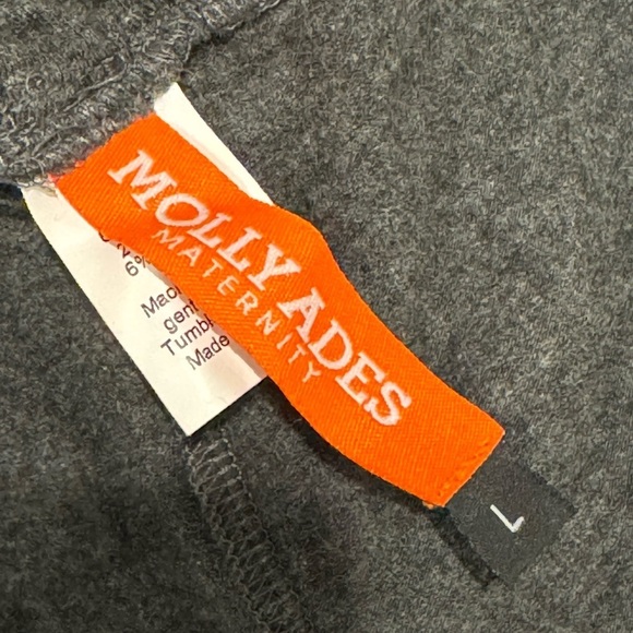 Molly Ades Maternity over the belly faux leather legging sz large charcoal NWOT - Picture 9 of 10